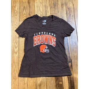Cleveland Browns NFL‎ Team Apparel Womens Brown Graphic T-Shirt Medium M